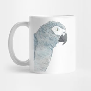 african grey watercolor parrot portrait Mug